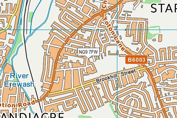 NG9 7FW map - OS VectorMap District (Ordnance Survey)