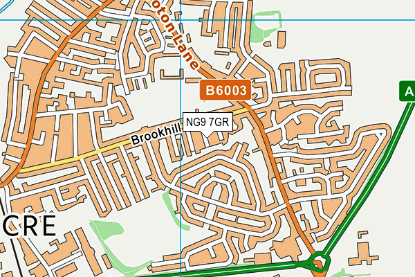 NG9 7GR map - OS VectorMap District (Ordnance Survey)
