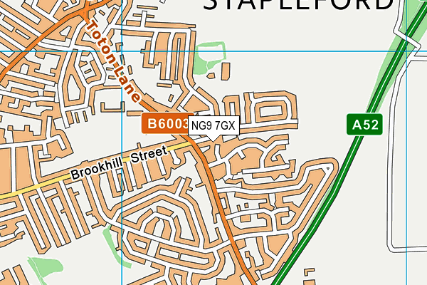NG9 7GX map - OS VectorMap District (Ordnance Survey)
