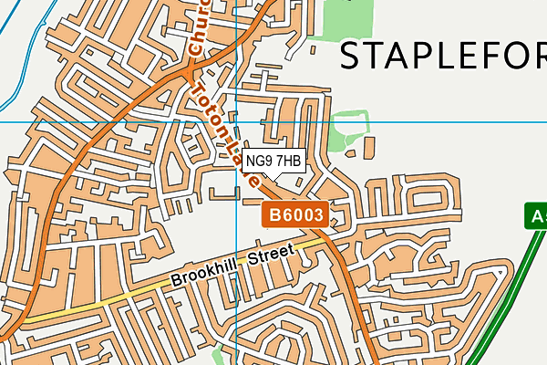 NG9 7HB map - OS VectorMap District (Ordnance Survey)