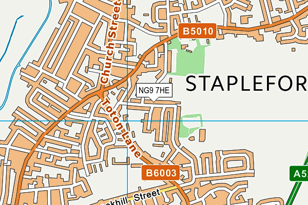 NG9 7HE map - OS VectorMap District (Ordnance Survey)