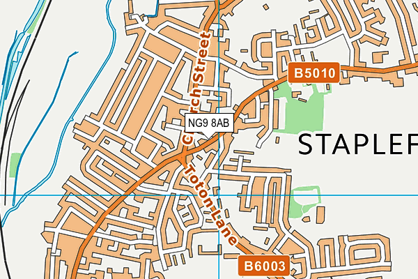 NG9 8AB map - OS VectorMap District (Ordnance Survey)