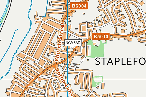 NG9 8AD map - OS VectorMap District (Ordnance Survey)