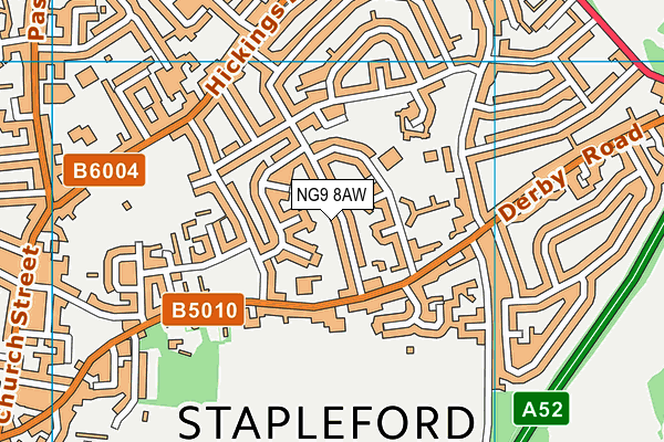 NG9 8AW map - OS VectorMap District (Ordnance Survey)