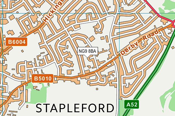 NG9 8BA map - OS VectorMap District (Ordnance Survey)