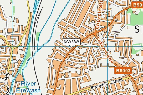 NG9 8BW map - OS VectorMap District (Ordnance Survey)
