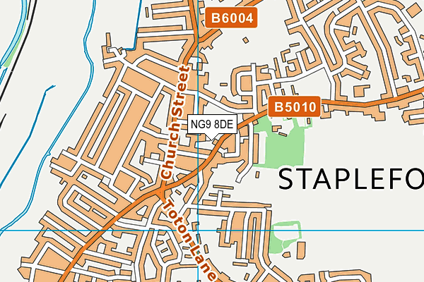 NG9 8DE map - OS VectorMap District (Ordnance Survey)