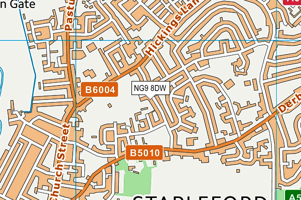 NG9 8DW map - OS VectorMap District (Ordnance Survey)