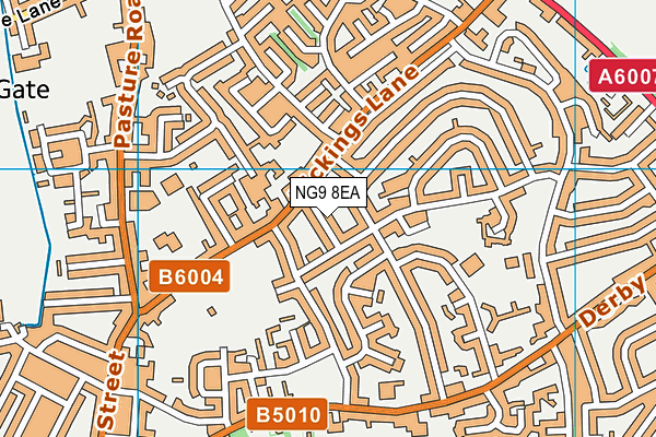 NG9 8EA map - OS VectorMap District (Ordnance Survey)