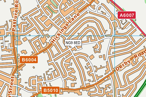 NG9 8ED map - OS VectorMap District (Ordnance Survey)