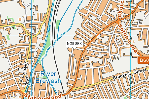 NG9 8EX map - OS VectorMap District (Ordnance Survey)
