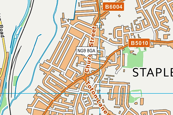 NG9 8GA map - OS VectorMap District (Ordnance Survey)