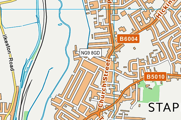 NG9 8GD map - OS VectorMap District (Ordnance Survey)