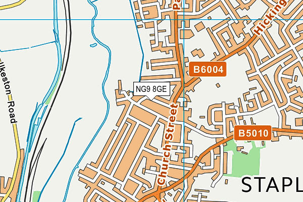 NG9 8GE map - OS VectorMap District (Ordnance Survey)