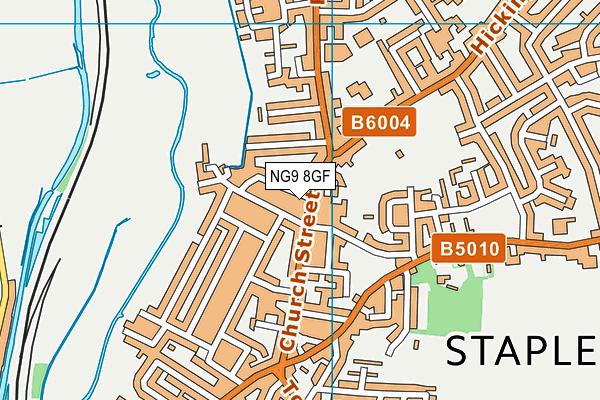NG9 8GF map - OS VectorMap District (Ordnance Survey)