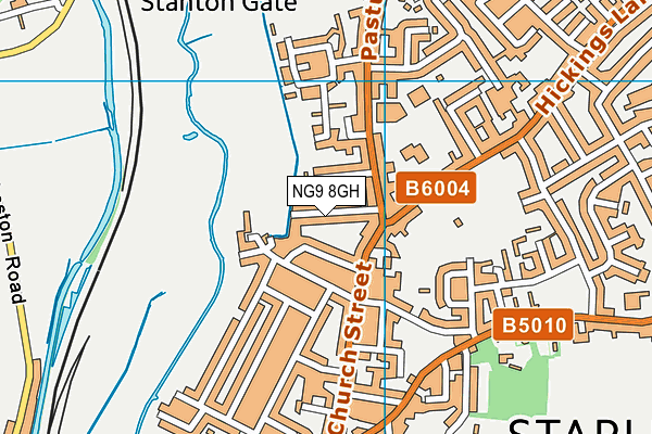 NG9 8GH map - OS VectorMap District (Ordnance Survey)