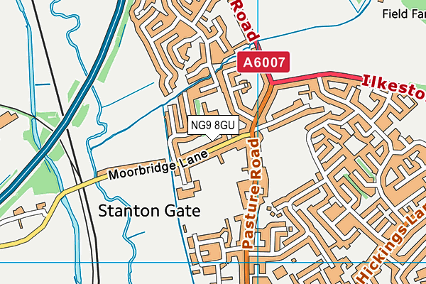 NG9 8GU map - OS VectorMap District (Ordnance Survey)