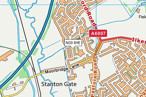 NG9 8HE map - OS VectorMap District (Ordnance Survey)