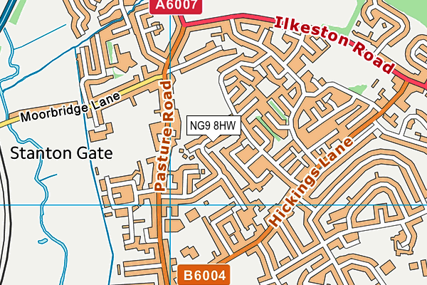 NG9 8HW map - OS VectorMap District (Ordnance Survey)