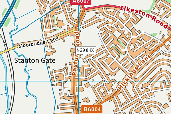 NG9 8HX map - OS VectorMap District (Ordnance Survey)