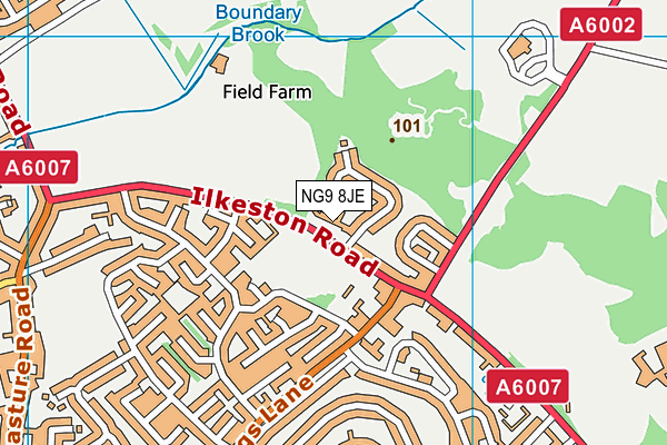 NG9 8JE map - OS VectorMap District (Ordnance Survey)