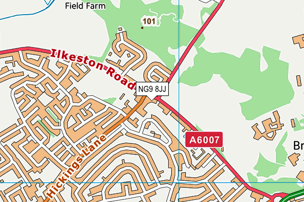 Ilkeston Road Recreation Ground map (NG9 8JJ) - OS VectorMap District (Ordnance Survey)