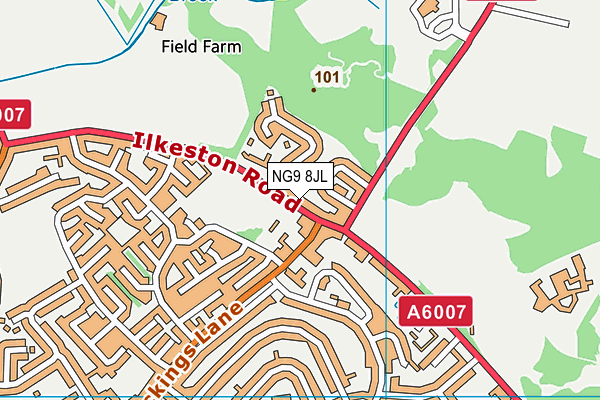 NG9 8JL map - OS VectorMap District (Ordnance Survey)