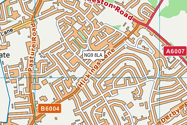 NG9 8LA map - OS VectorMap District (Ordnance Survey)