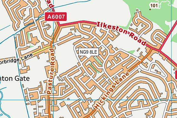 NG9 8LE map - OS VectorMap District (Ordnance Survey)