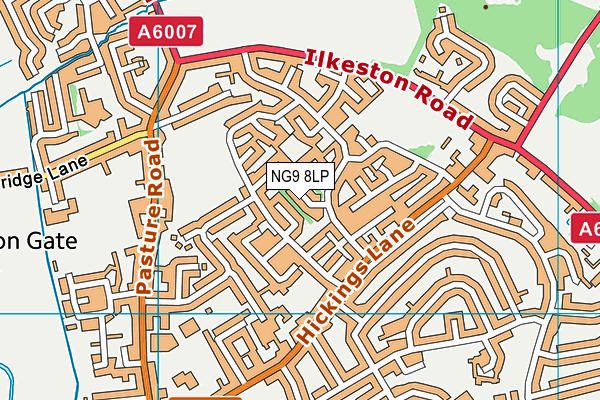 NG9 8LP map - OS VectorMap District (Ordnance Survey)