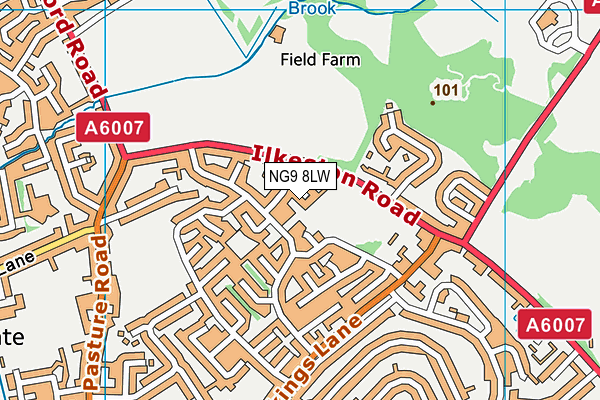 NG9 8LW map - OS VectorMap District (Ordnance Survey)