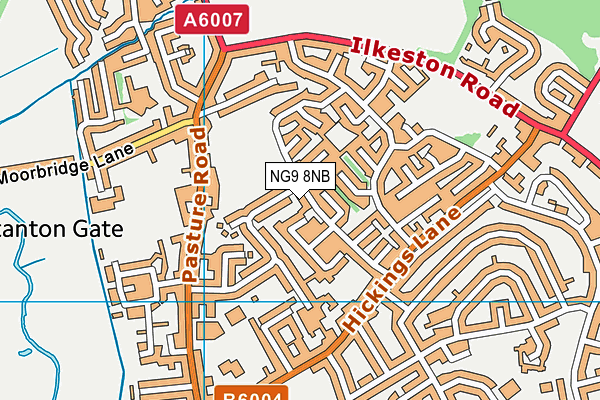 NG9 8NB map - OS VectorMap District (Ordnance Survey)