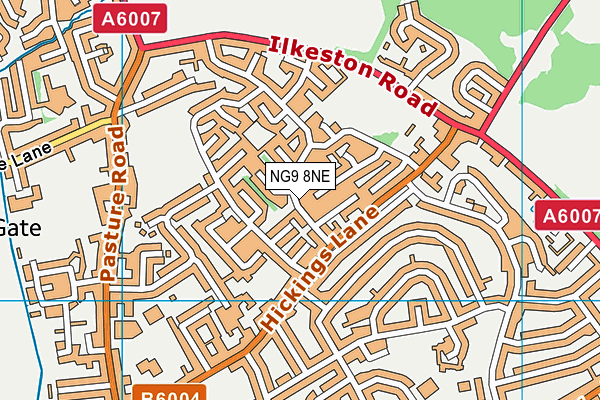 NG9 8NE map - OS VectorMap District (Ordnance Survey)