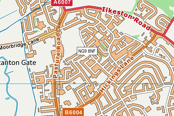 NG9 8NF map - OS VectorMap District (Ordnance Survey)