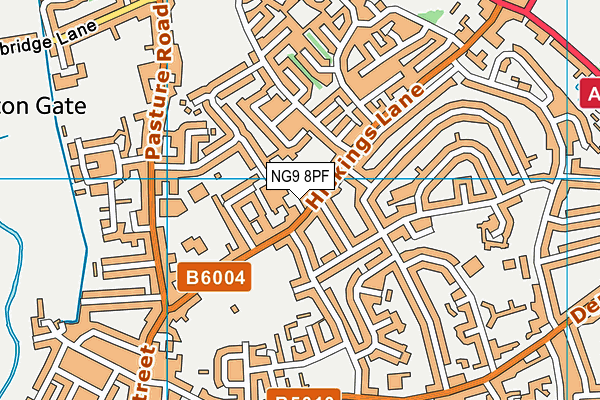 NG9 8PF map - OS VectorMap District (Ordnance Survey)