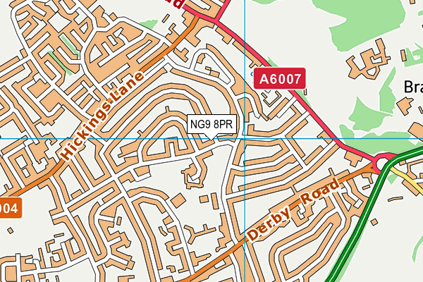 NG9 8PR map - OS VectorMap District (Ordnance Survey)