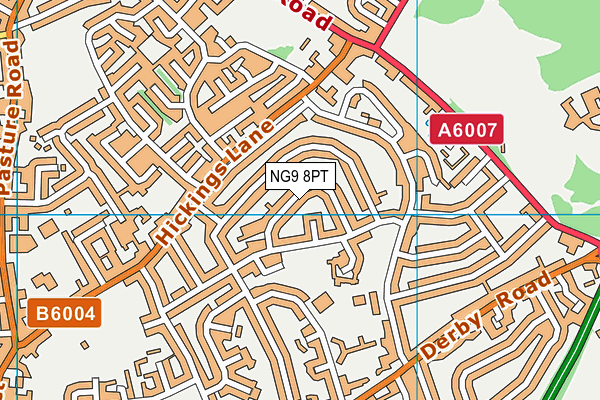 NG9 8PT map - OS VectorMap District (Ordnance Survey)