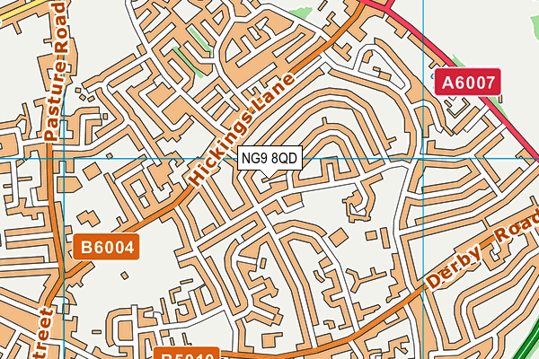 NG9 8QD map - OS VectorMap District (Ordnance Survey)