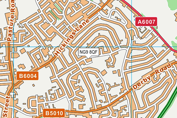 NG9 8QF map - OS VectorMap District (Ordnance Survey)