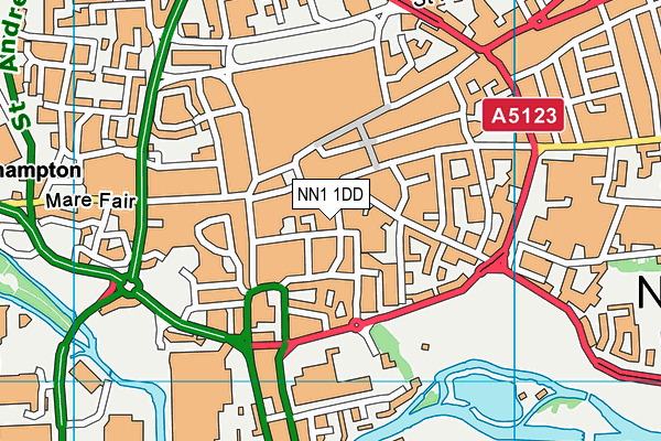 NN1 1DD map - OS VectorMap District (Ordnance Survey)