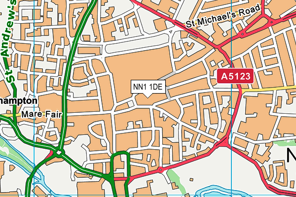 NN1 1DE map - OS VectorMap District (Ordnance Survey)