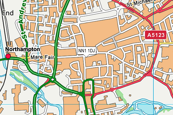 NN1 1DJ map - OS VectorMap District (Ordnance Survey)