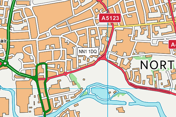 NN1 1DQ map - OS VectorMap District (Ordnance Survey)