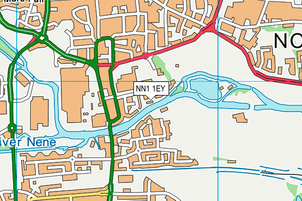 NN1 1EY map - OS VectorMap District (Ordnance Survey)
