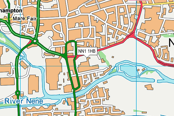 NN1 1HB map - OS VectorMap District (Ordnance Survey)