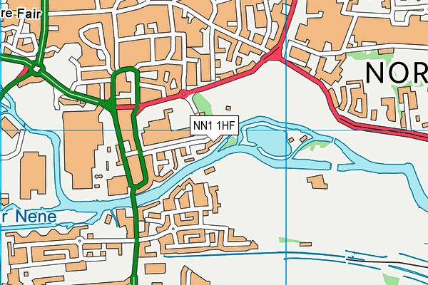 NN1 1HF map - OS VectorMap District (Ordnance Survey)