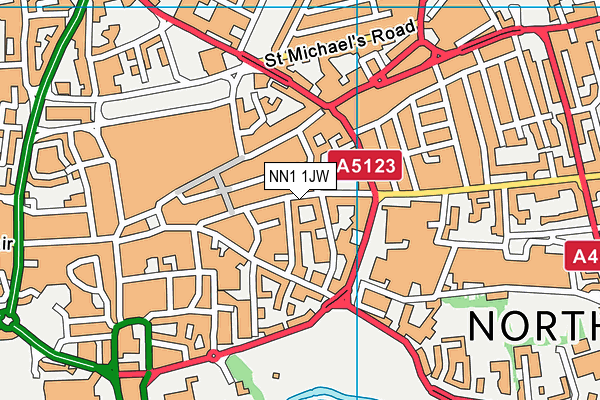 NN1 1JW map - OS VectorMap District (Ordnance Survey)
