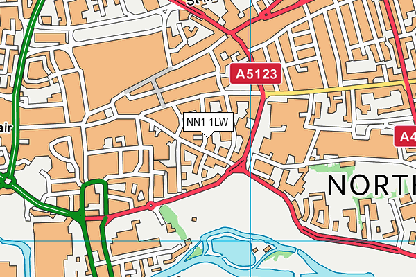 NN1 1LW map - OS VectorMap District (Ordnance Survey)