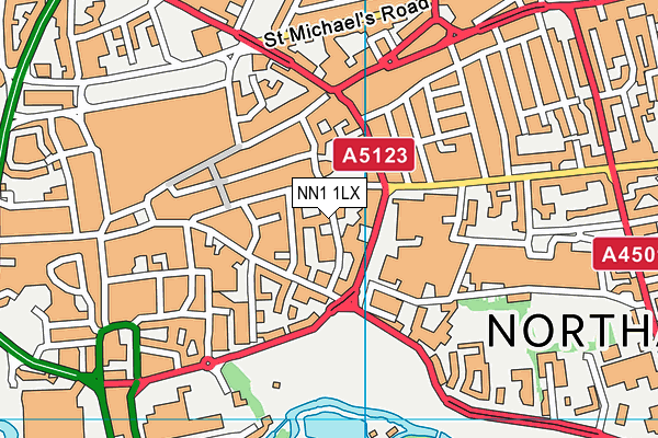 NN1 1LX map - OS VectorMap District (Ordnance Survey)