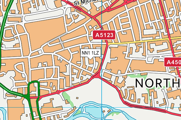 NN1 1LZ map - OS VectorMap District (Ordnance Survey)